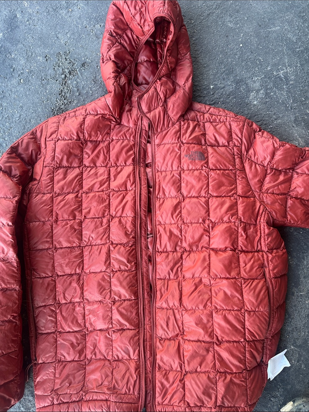 The North Face Men's Red Quilted Hooded Puffer Jacket